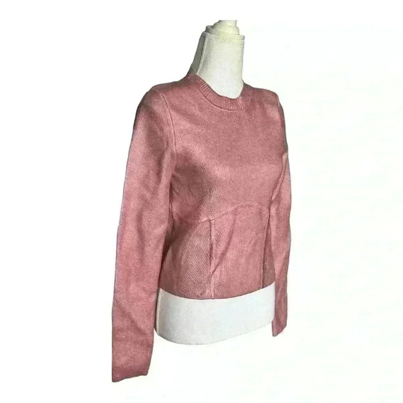 NBD Revolve NWT Talya Pink Metallic Coated Crew Neck Long Sleeve Sweater M - Picture 6 of 10